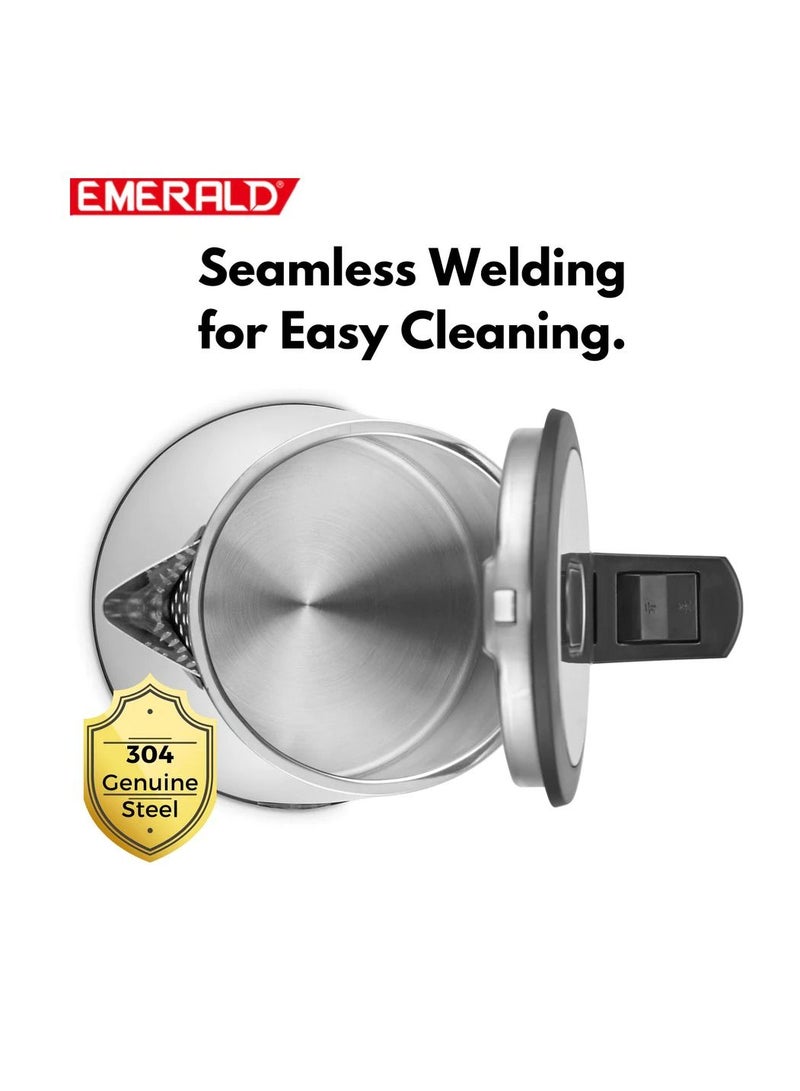 EMERALD Cordless Electric Kettle, 2200W Power, 1.7L, with Auto Shut, 360-Degree Cord Design, Perfect for Warm Beverages,  EK780KG - Image 5