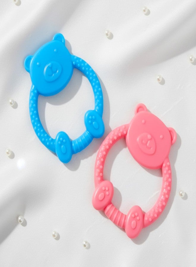 MamaLaps Soft Silicone Baby Teether, Silicone BPA Free Teethers for Newborn Infant, Teething Toy for Babies with Textured Surface for Soothing Gums (Pack of 2, Teddy) - Image 1