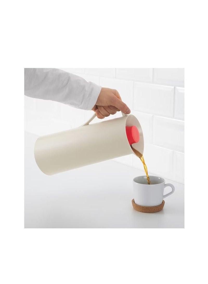 Vacuum flask, beige/red1 l - Image 3