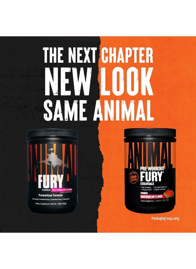 ANIMAL Fury Pre Workout Powder Supplement For Energy And Focus 5G Bcaa 350Mg Caffeine Nitric Oxide Without Creatine Powerful Stimulant For Bodybuilders, Watermelon, Watermelon, 16.96 Ounce  - Image 3