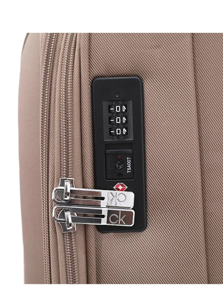 CALVIN KLEIN Escape softside spinner luggage on wheels, ultra lightweight ABS, 4 double wheels Color Cornstalk