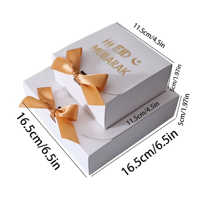 Dark Green Eid Gift Box 5pcs With Ramadan Arabic Phrases For Party - Image 3