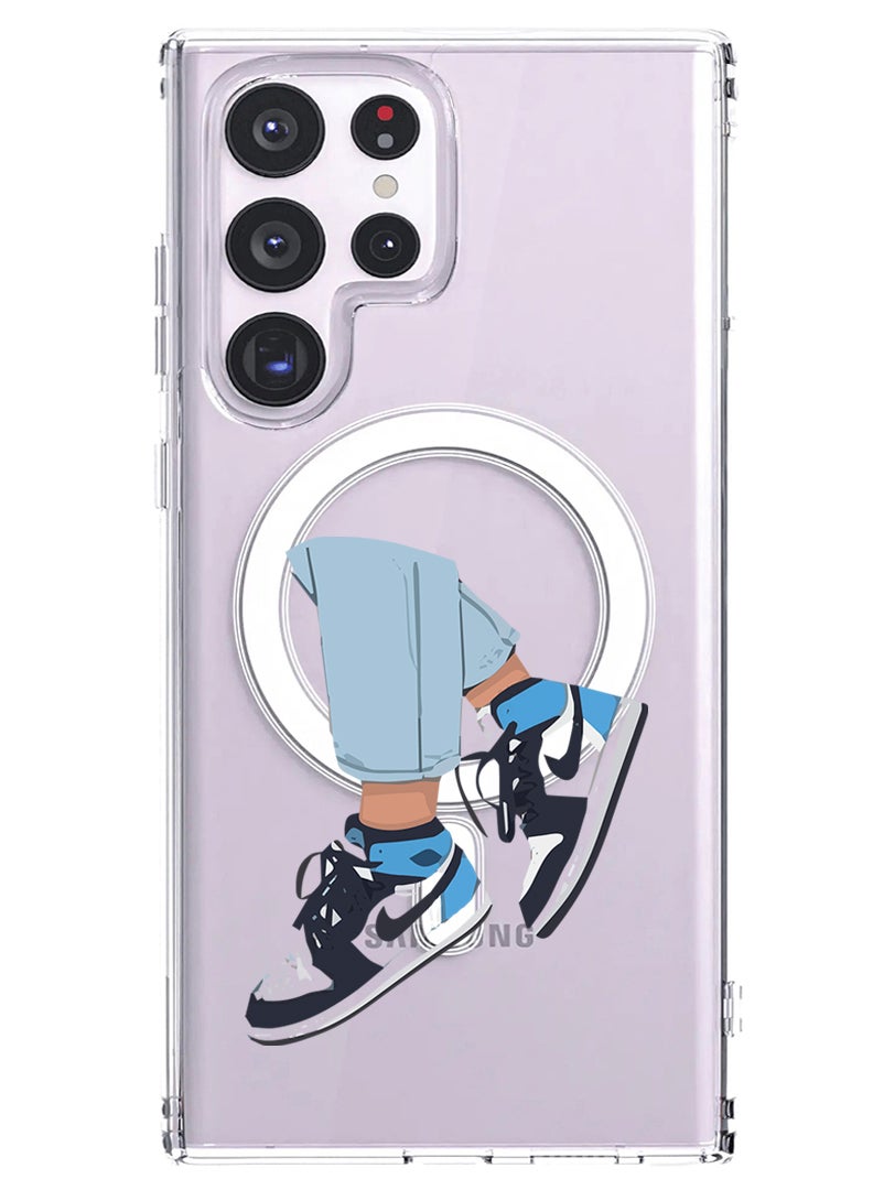 Theodor Magnetic Case for Samsung Galaxy S23 Ultra 6.8-inch Compatible with MagSafe Wireless Charging, Shockproof Phone Bumper Cover Sneakers - Image 1