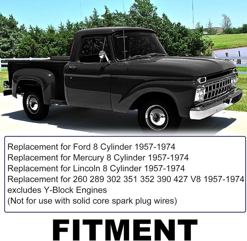JDMON طقم تحويل الإشعال الكهربائي بديل لـ 1281 وحدة موزع الإشعال بديل لـ Ford/Mercury/Lincoln 260 289 302 351 352 390 427 V8 8 أسطوانات 1957-1974 - Image 2