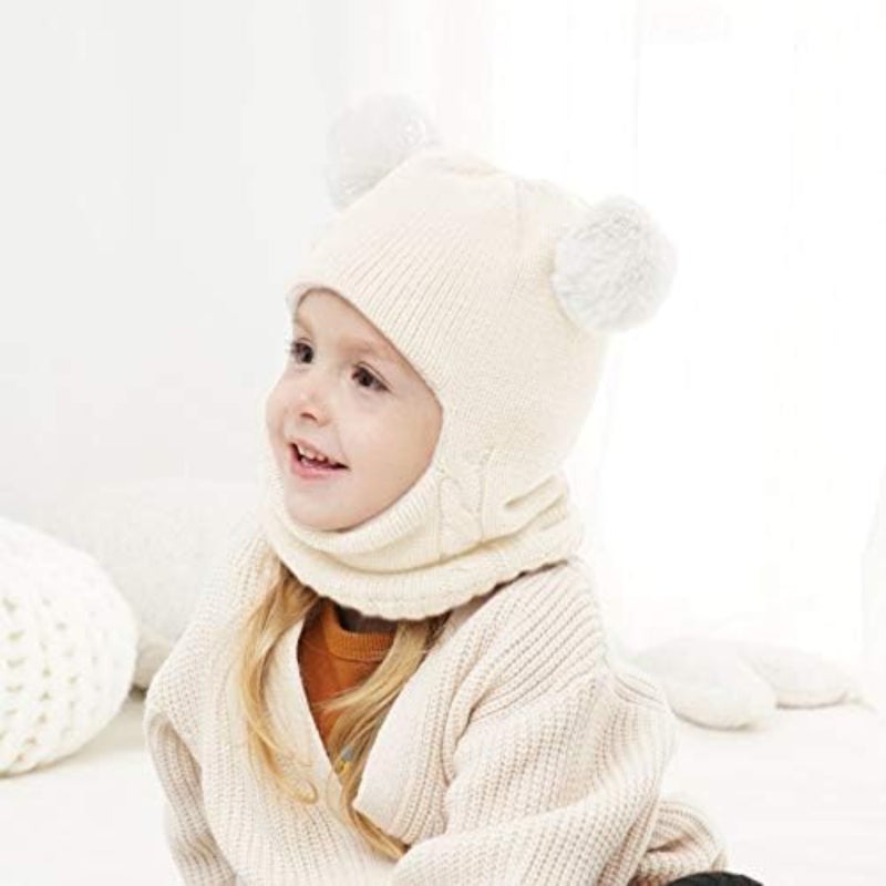 Knitted hat and scarf set for infants and young children (suitable for 6-24 months)  white - Image 2