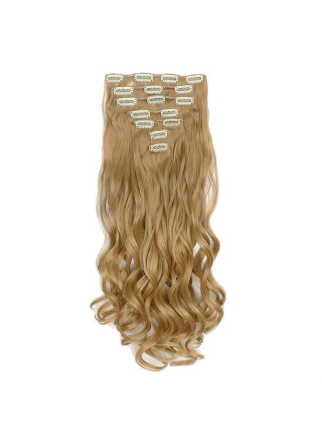 IMISSU 22 Inch 7PCS Set Long Curly Clip in Hair Extensions Natural 16 Clips Full Head Hair Extension Hairpiece for Girl (Copper) - Image 2