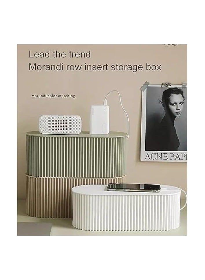 erorex Cable Management Box, White Cable Organizer Box for Power Strips, Dustproof Large Cord Organizer Box with Lid, Surge Protectors, Computer Wires Cable Hider Box for Home, Office, Desk  - Image 4
