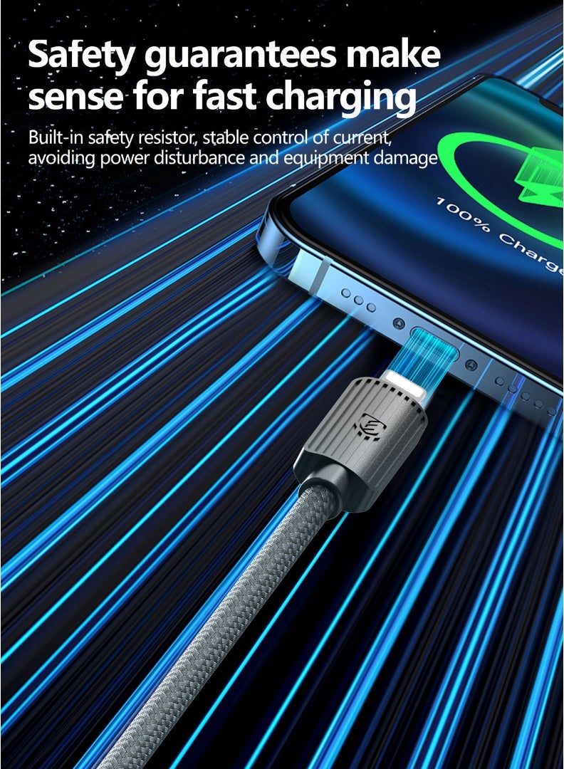 Earldom Type-C to Lightning PD Fast Charging Cable 3M 30W Black - Image 2
