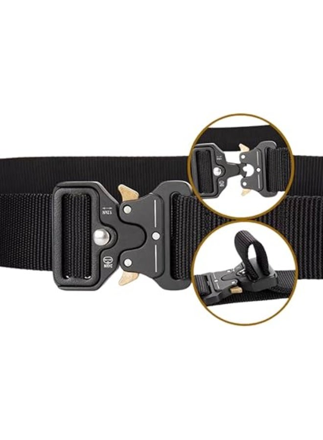 Men's adjustable belt with metal buckle and secure clasp - Image 3