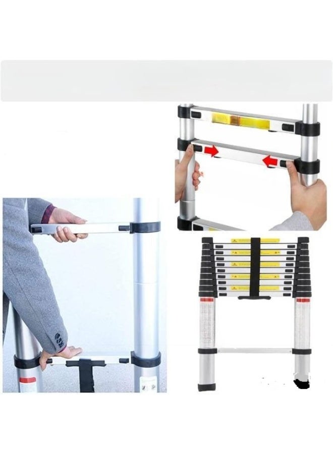 20FT Telescopic Aluminum Ladder with Hooks – Multi-Purpose Extendable Ladder – 150kg Load Capacity – Easy to Use & Store - Image 2