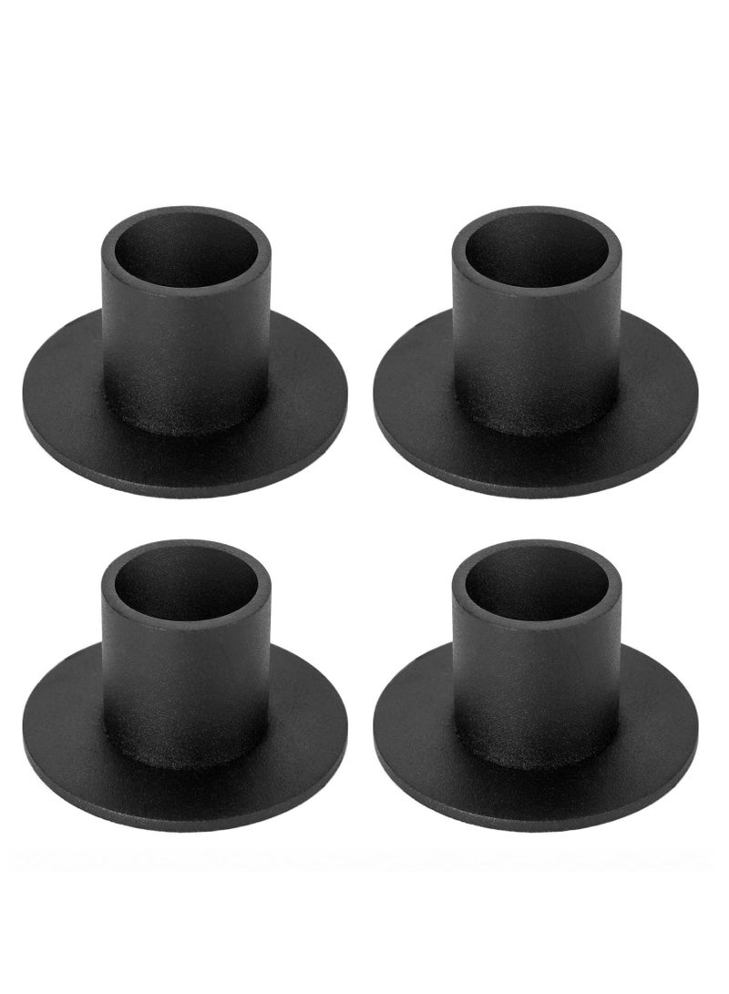 NIBEMINENT Candle Holders Black Retro Candlestick Holder Farmhouse Decor for Home Wedding Party Anniversary Housewarming Gifts Women Men (4 Pcs)  - Image 1