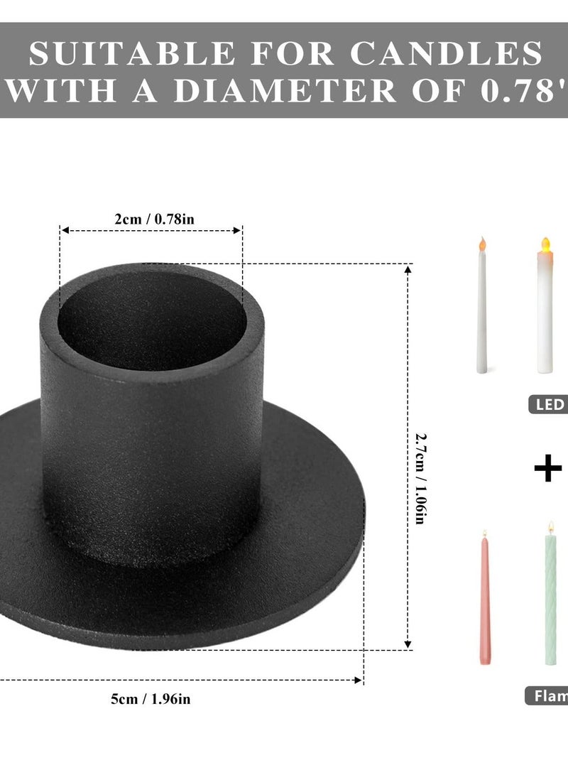 NIBEMINENT Candle Holders Black Retro Candlestick Holder Farmhouse Decor for Home Wedding Party Anniversary Housewarming Gifts Women Men (4 Pcs)  - Image 4