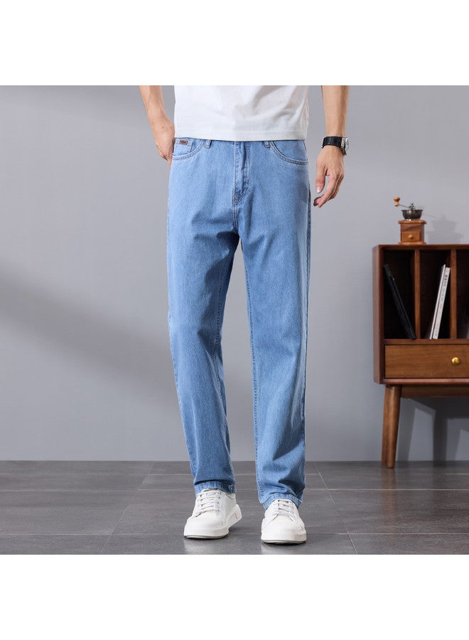 Tucano men's Stretch Comfort Jeans - Pure Cotton Straight Leg Versatile Summer Thin Denim Pants For Men - Image 3