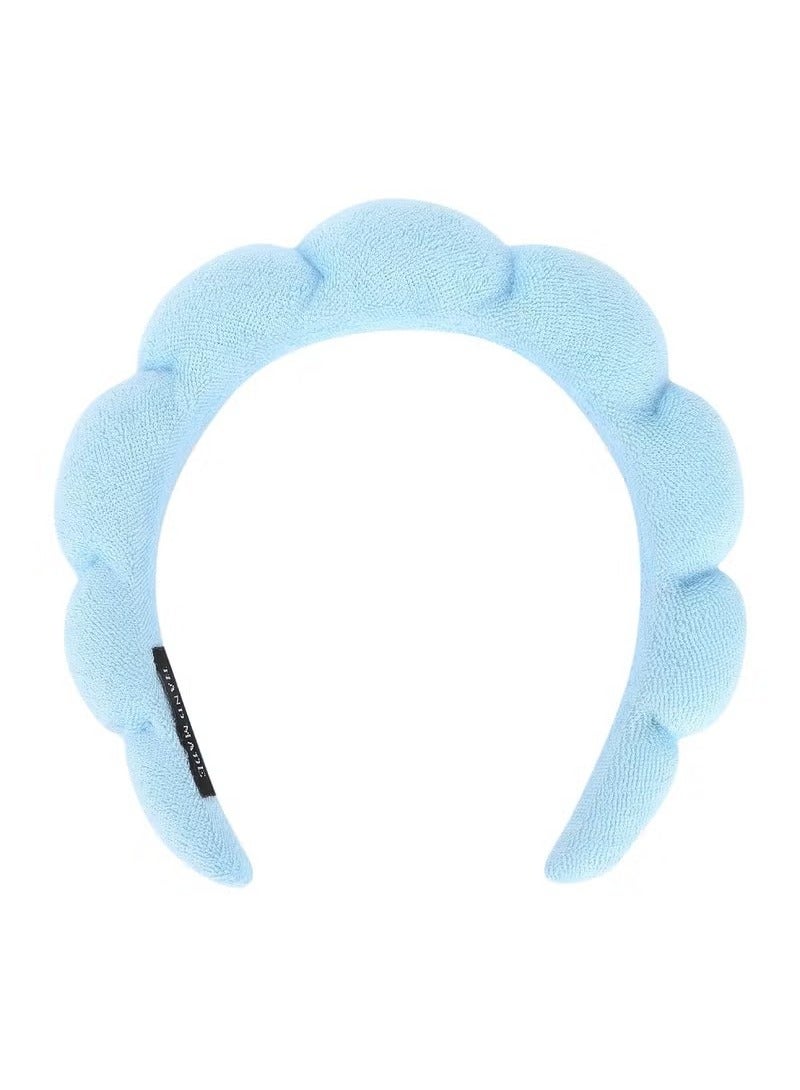 ORiTi Spa Headband For Washing Face Sponge Make Up Skincare Headband Bubble Hairband -  Blue - Image 1