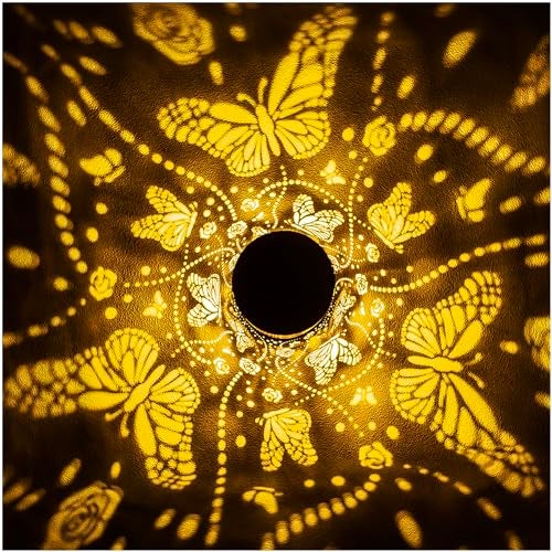 EZTZEN Butterfly Solar Lanterns Outdoor Waterproof Hanging Solar Lights Butterfly Gifts for Women Men Metal Decorative LED Lanterns for Garden DecorYardPatioLawnTabletopPathway - Image 3