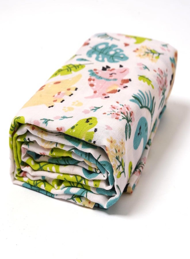 TIDY SLEEP Waterproof Baby Dry Sheet with Muslin Swaddle for New Born Green Medium (Dino) - Image 3