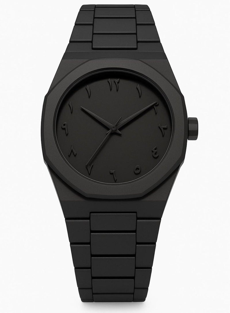 Aura Men's Watch with Arabic Numerals Matte Black Minimalist Analog Watch Trending Wrist watch Black - Image 1