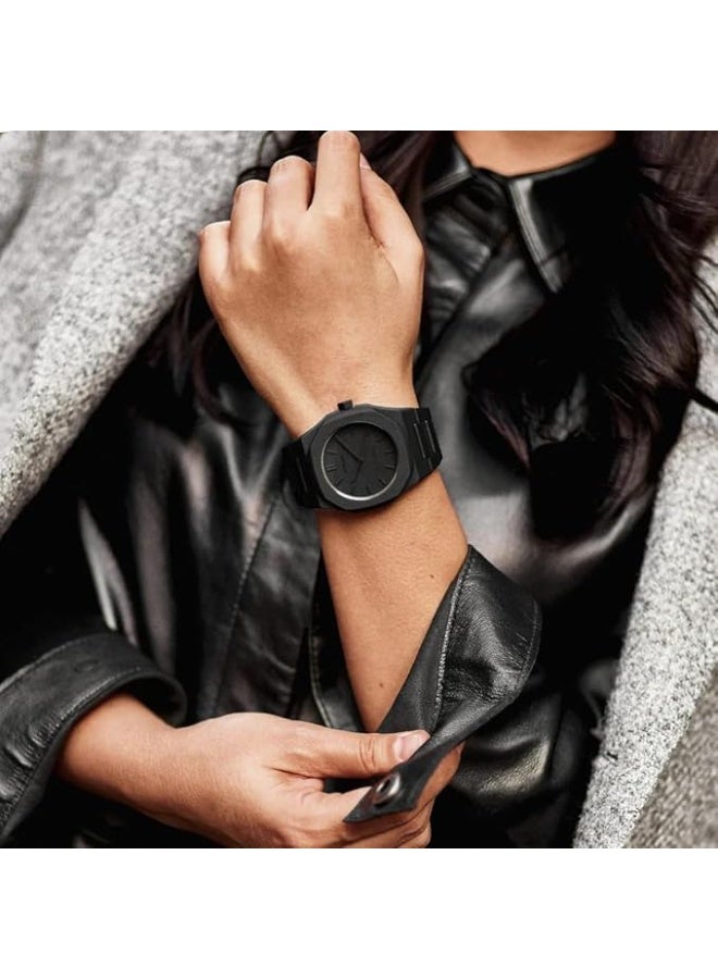 Aura Men's Watch with Arabic Numerals Matte Black Minimalist Analog Watch Trending Wrist watch Black - Image 3