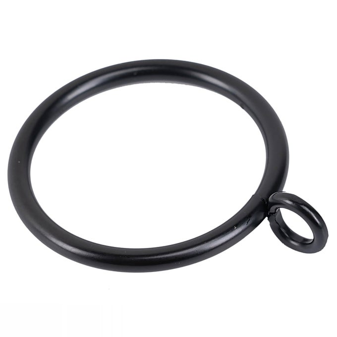 CURTAIN RINGS WITH EYELET FOR CURTAIN RODS 2 INCH INNER DIAMETER METAL DRAPERY EYELET CURTAIN RINGS BLACK 24 PCS