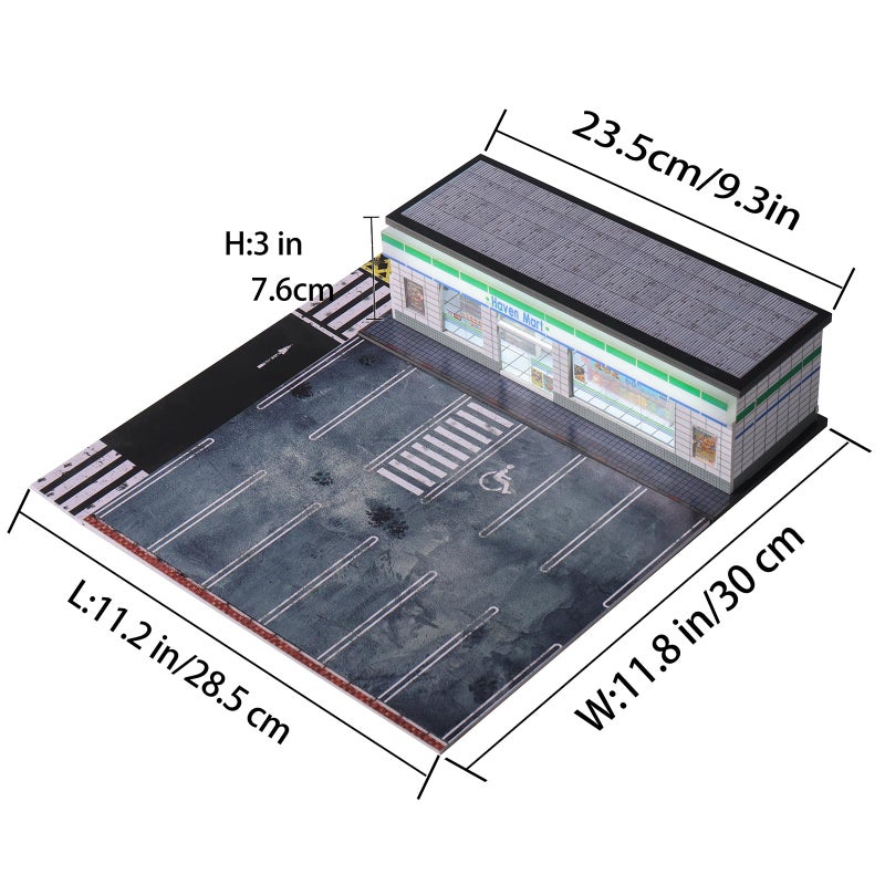 G-FANS 1/64 Scale Parking Garage Diorama with LED Lights, Display Case for Hot Mini Wheels GT Matchbox 1:64 Diecast Model Cars, Collection Storage Box (Haven Mart) - Image 2