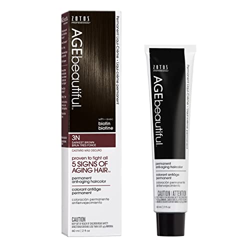 AGE beautiful Permanent Hair Color Dye Liqui Creme 100 Gray Coverage AntiAging Haircolor Biotin for Thicker Fuller Hair Professional Salon Coloring 3N Darkest Brown - Image 2