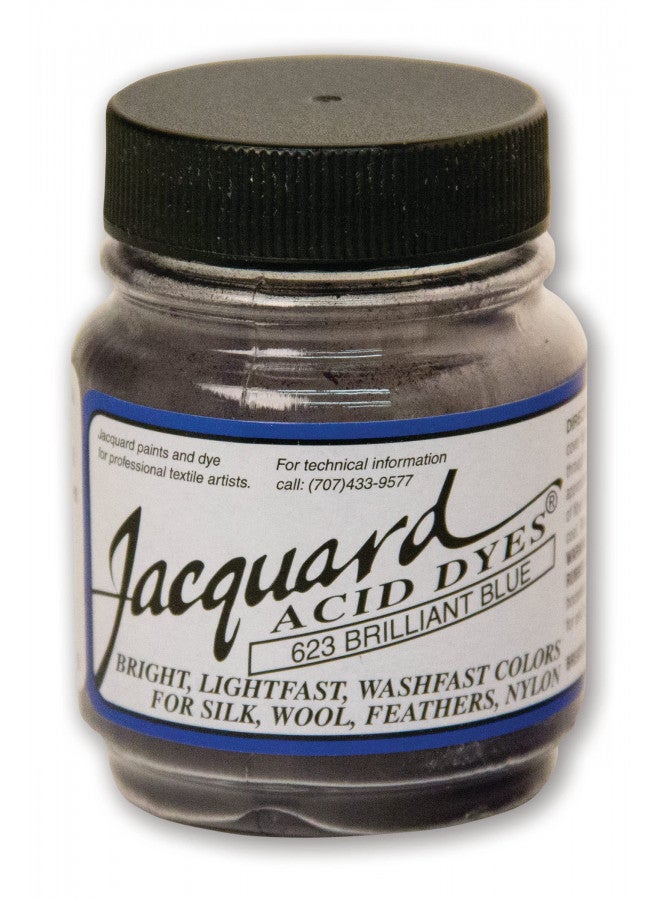 Jacquard Acid Dye - Brilliant Blue - 1/2 Oz Net Wt - Acid Dye for Wool - Silk - Feathers - and Nylons - Brilliant Colorfast and Highly Concentrated - Image 1