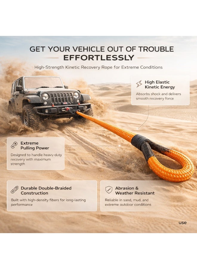 Manful 20T - 9M Heavy Duty Synthetic Winch Rope – Off-Road Recovery Tow Rope with Reinforced Loops, High Strength Braided Cable for SUV, Truck, ATV, UTV - Image 4