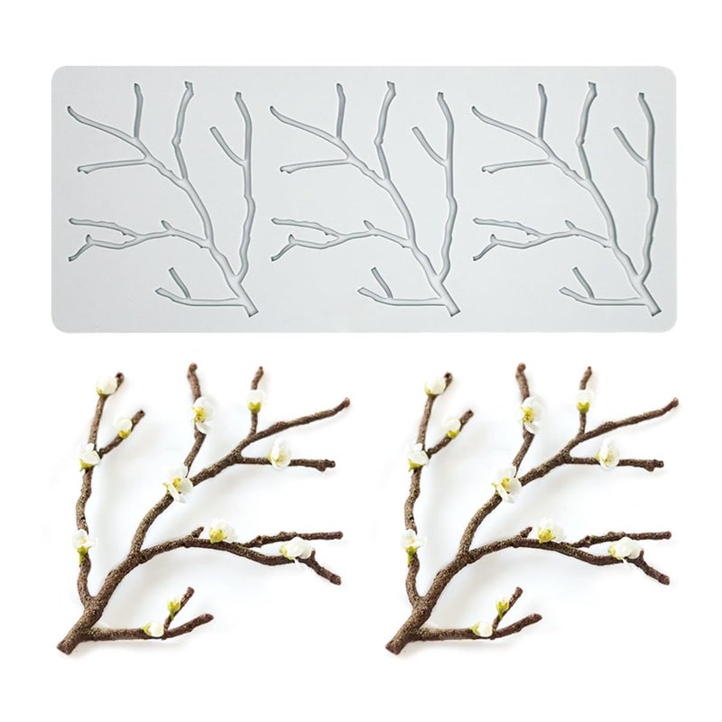 TUKE Love Silicone Lace Mold  Cake Mat  Fondant Impression Mats  Heart Pattern Lace Mat for Cake Decorating Valentine's Day (O_ Peach Branch) - Image 1