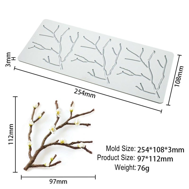 TUKE Love Silicone Lace Mold  Cake Mat  Fondant Impression Mats  Heart Pattern Lace Mat for Cake Decorating Valentine's Day (O_ Peach Branch) - Image 2