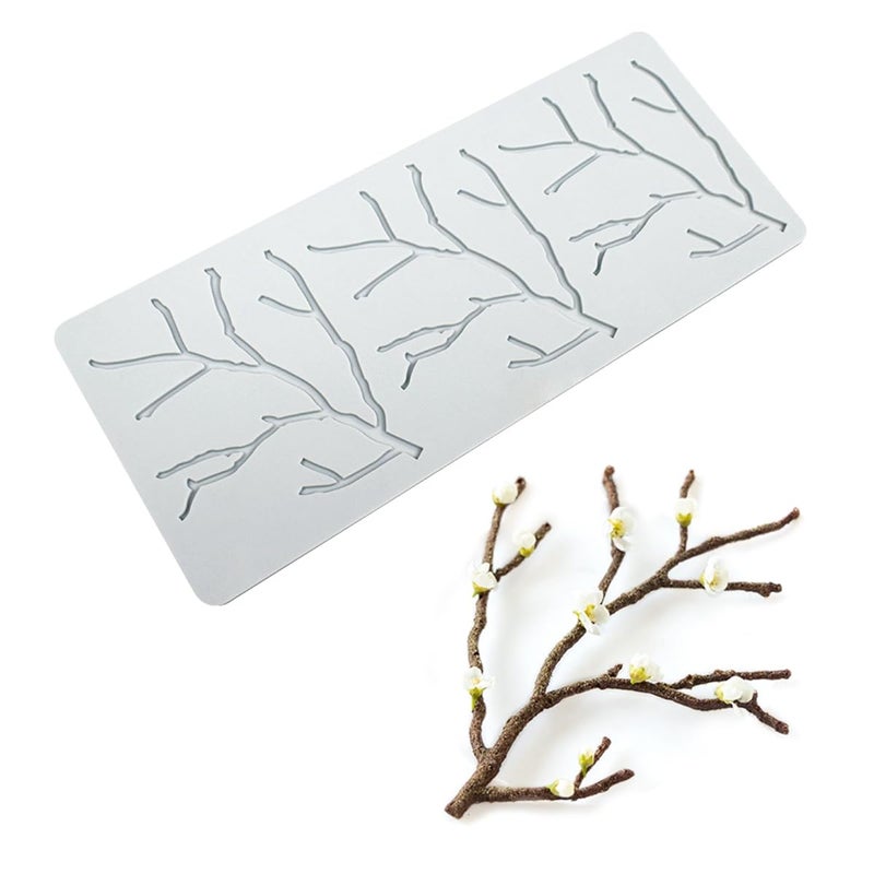 TUKE Love Silicone Lace Mold  Cake Mat  Fondant Impression Mats  Heart Pattern Lace Mat for Cake Decorating Valentine's Day (O_ Peach Branch) - Image 4