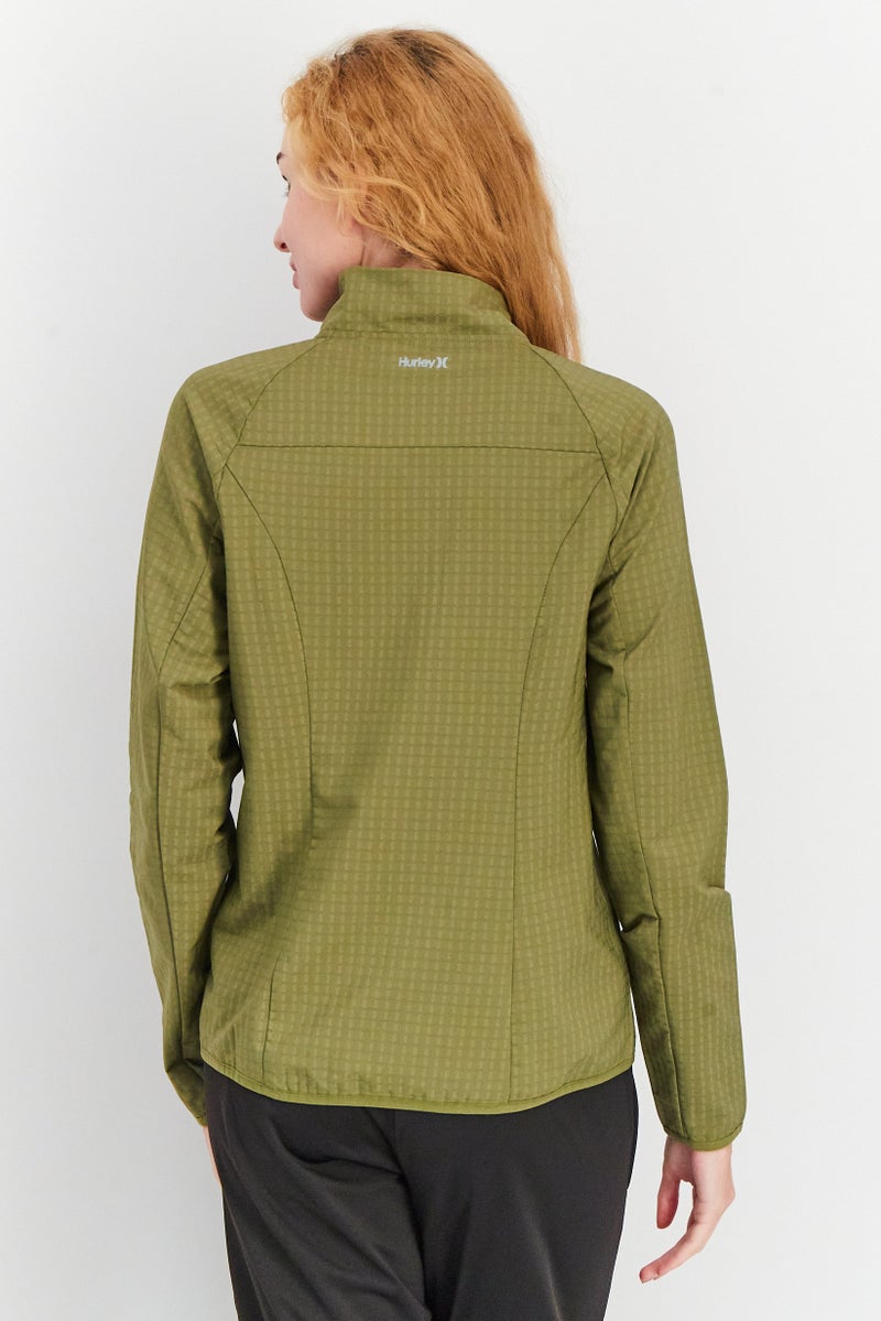 Hurley Women Sportswear Fit Long Sleeve Training Jacket, Olive - Image 3