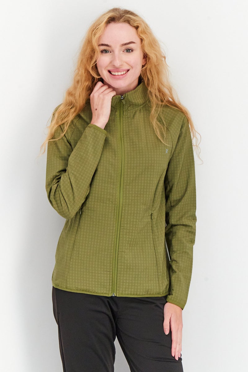 Hurley Women Sportswear Fit Long Sleeve Training Jacket, Olive - Image 1