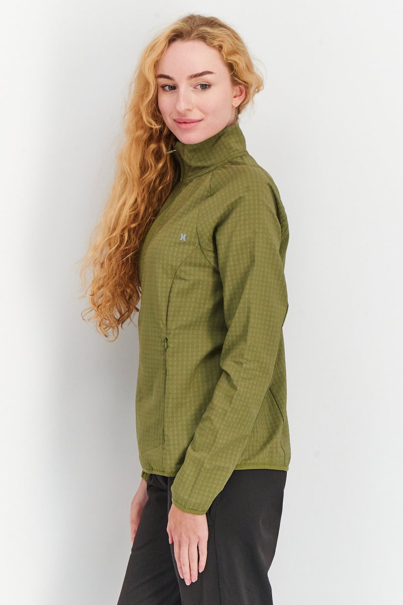 Hurley Women Sportswear Fit Long Sleeve Training Jacket, Olive - Image 4