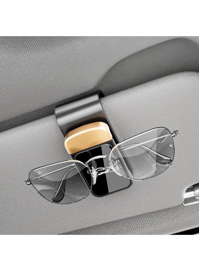 حامل نظارات شمسية للسيارة، مشبك تعليق نظارات شمسية ونظارات طبية لواقي الشمس في السيارة، أسود وذهبي - Image 5