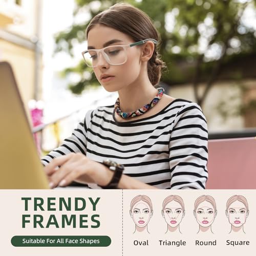 BLOEXCLU 4 Pack Progressive Multifocus Reading Glasses for Men Women TR90 Sports Style Anti-Blue Light Computer Readers (Mixed Color, 1.5, x) - Image 4