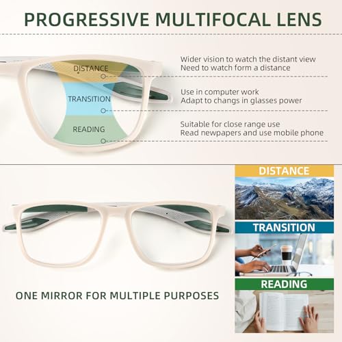 BLOEXCLU 4 Pack Progressive Multifocus Reading Glasses for Men Women TR90 Sports Style Anti-Blue Light Computer Readers (Mixed Color, 1.5, x) - Image 5