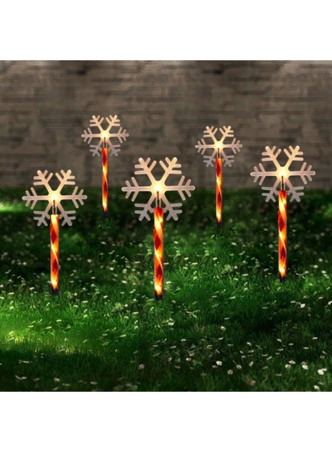 Solar Garden Light, SnowFlakes - 5 Pieces, China