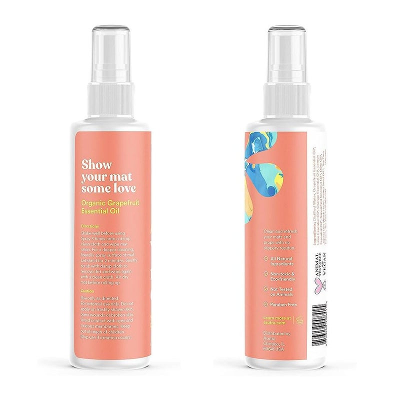 ASUTRA Yoga Mat Cleaner Spray (Calming Citrus), 4 fl oz - No Slippery Residue, Organic Essential Oils, Deep-Cleansing for Fitness Gear & Gym Equipment, Microfiber Towel Included - Image 3