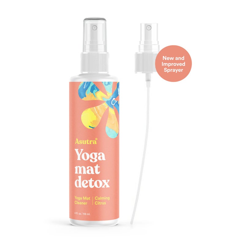 ASUTRA Yoga Mat Cleaner Spray (Calming Citrus), 4 fl oz - No Slippery Residue, Organic Essential Oils, Deep-Cleansing for Fitness Gear & Gym Equipment, Microfiber Towel Included - Image 2