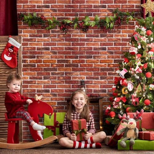 Abyssaly Brick Wallpaper Peel and Stick Red Brick Wall Paper for Bedroom 17.7” x 511.8” Vintage Faux Brick Contact Paper for Fireplace Kitchen Backsplash Accent Wall Home Decorations Wallpaper - Image 2