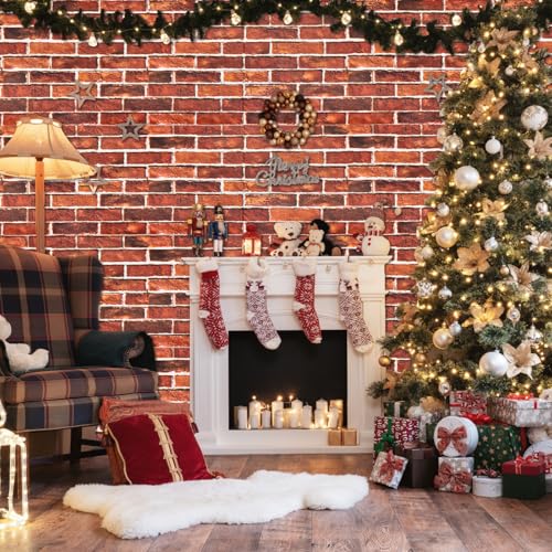 Abyssaly Brick Wallpaper Peel and Stick Red Brick Wall Paper for Bedroom 17.7” x 511.8” Vintage Faux Brick Contact Paper for Fireplace Kitchen Backsplash Accent Wall Home Decorations Wallpaper - Image 4