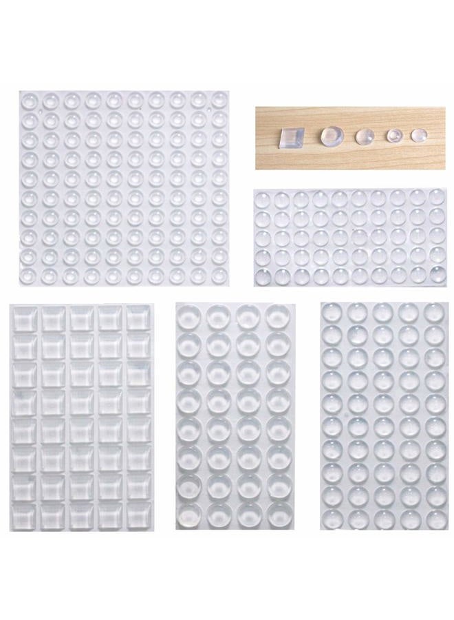 Rui Cabinet Door Bumpers Clear Self Adhesive Noise Dampening Bumper Pads 272Pcs Silicone Rubber Bumpers for Drawers Picture Frames Cutting Board and Furniture Surface Protection 5 Sizes Pack - Image 1