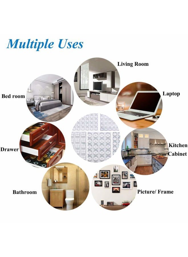 Rui Cabinet Door Bumpers Clear Self Adhesive Noise Dampening Bumper Pads 272Pcs Silicone Rubber Bumpers for Drawers Picture Frames Cutting Board and Furniture Surface Protection 5 Sizes Pack - Image 5
