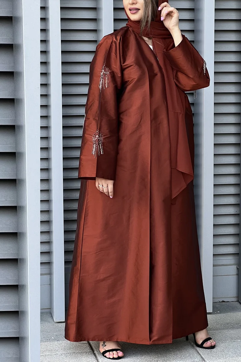 مويستريت Embroidered Open Front Abaya