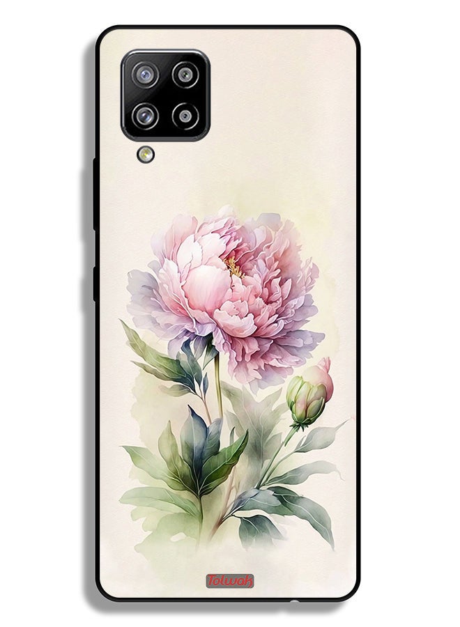 Tolwak Samsung Galaxy A42 5G Protective Case Cover Watercolor Rose Paint Art - Image 1