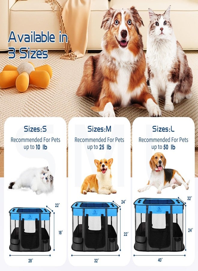 Romantic bear Dog Playpen,Pet Playpen,Foldable Puppy Cat Playpen, Portable Exercise Kennel Tent Crate,Water-Resistant Breathable Shade Cover,Indoor Outdoor Travel Camping Use for Small Animals with Carrying Case(M) - Image 3
