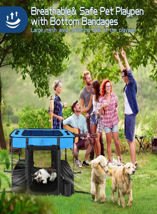 Romantic bear Dog Playpen,Pet Playpen,Foldable Puppy Cat Playpen, Portable Exercise Kennel Tent Crate,Water-Resistant Breathable Shade Cover,Indoor Outdoor Travel Camping Use for Small Animals with Carrying Case(M) - Image 2