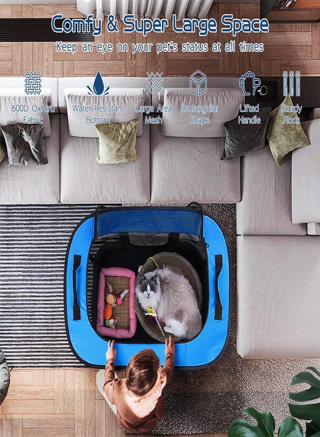 Romantic bear Dog Playpen,Pet Playpen,Foldable Puppy Cat Playpen, Portable Exercise Kennel Tent Crate,Water-Resistant Breathable Shade Cover,Indoor Outdoor Travel Camping Use for Small Animals with Carrying Case(M) - Image 5