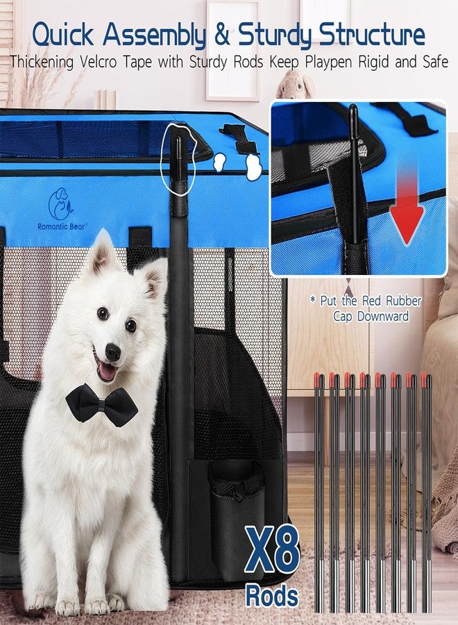 Romantic bear Dog Playpen,Pet Playpen,Foldable Puppy Cat Playpen, Portable Exercise Kennel Tent Crate,Water-Resistant Breathable Shade Cover,Indoor Outdoor Travel Camping Use for Small Animals with Carrying Case(M) - Image 4