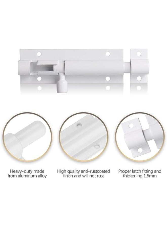 ROBUSTLINE Aluminium Tower Bolt With Zinc Plated Rod Highly Durable And Premium Quality 8Mm 5 16 X 50Mm 2 White  - Image 2